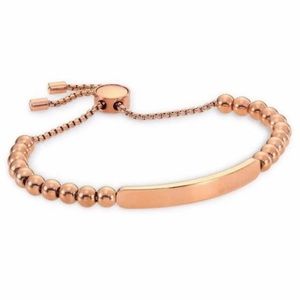 $88 Michael Kors Metallic Rose Gold-Tone Nameplate Slider Bracelet